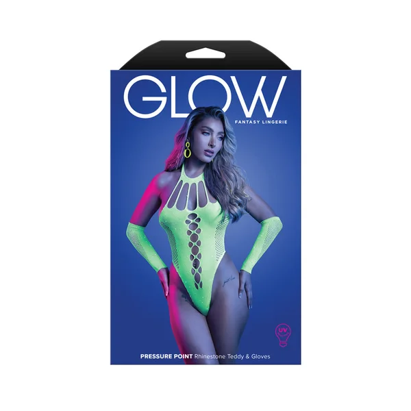 GLOW Pressure Point Teddy - OS - Glow In Dark Green - One Size — image 4 of 4