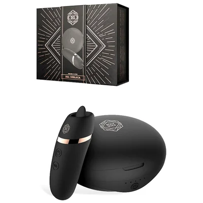 rosy gold 2 in 1 37 licking clitoral vibrator with charging case