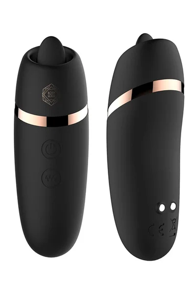 Rosy Gold 2 In 1 3.7" Licking Clitoral Vibrator With Charging Case — image 2 of 6