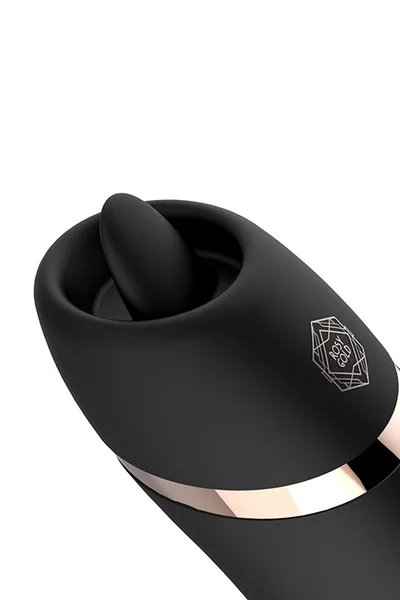 Rosy Gold 2 In 1 3.7" Licking Clitoral Vibrator With Charging Case — image 3 of 6