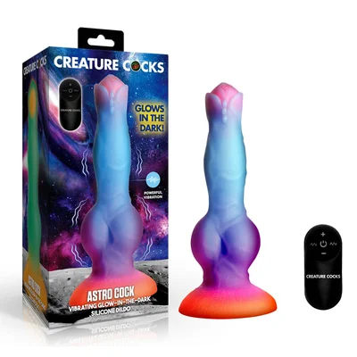 creature cocks astro cock glow in dark 206 cm vibrating fantasy dildo with remote