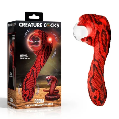 creature cocks cobra red 185 cm usb rechargeable fantasy vibrator with plasma ball