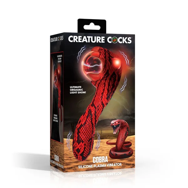 Creature Cocks Cobra - Red 18.5 cm USB Rechargeable Fantasy Vibrator with Plasma Ball — image 9 of 11