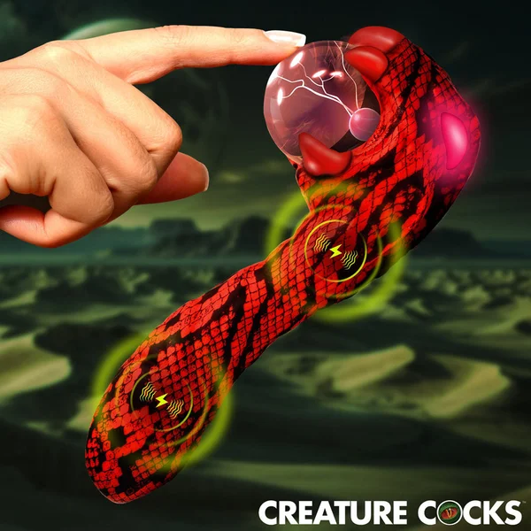 Creature Cocks Cobra - Red 18.5 cm USB Rechargeable Fantasy Vibrator with Plasma Ball — image 3 of 11