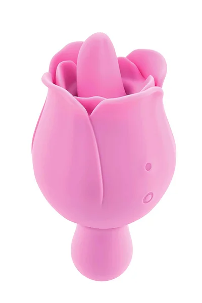 Adam and Eve Ravishing Rose 4.25" Dual Ended Rose Vibrator with Clitoral Teaser — image 9 of 15