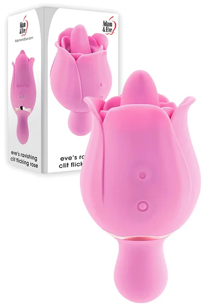 Adam and Eve Ravishing Rose 4.25" Dual Ended Rose Vibrator with Clitoral Teaser — image 11 of 15