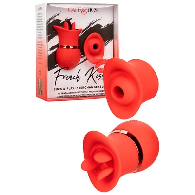 calexotics french kiss suck play 325 interchangeable clitoral stimulator set