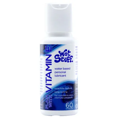 wet stuff plain 60g bottle water based lubricant with vitamin e 60 gram bottle