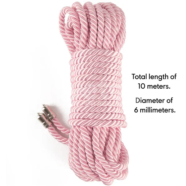 Rebellion Reign Silky Bondage Rope - Pink - Pink Bondage Rope - 10 metre length — image 3 of 9