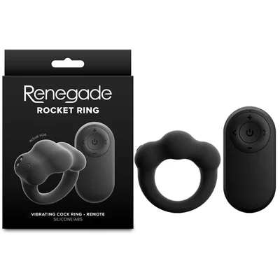 renegade rocket ring black black usb rechargeable vibrating cock ring with wireless remote
