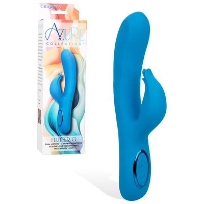 calexotics flutter g 9 silicone rabbit vibrator with flicking clitoral teaser