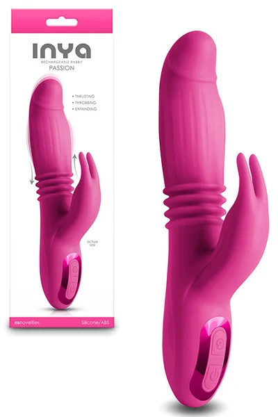 nsnovelties Passion 8.7" Thrusting Rabbit Vibrator with Clitoral Stimulator — image 3 of 4