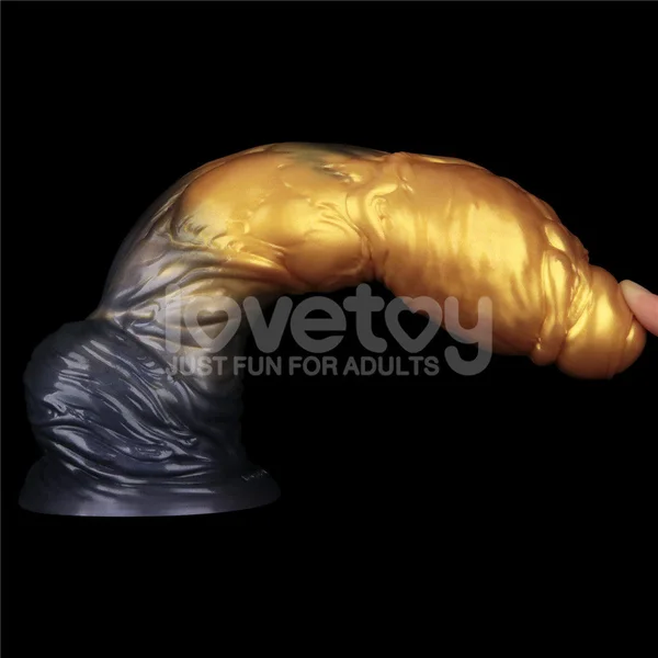 Aerosx 10 Inch Dual Density Inflatable Dildo - Gold/Blue 33 cm Inflatable Fantasy Dildo — image 5 of 9