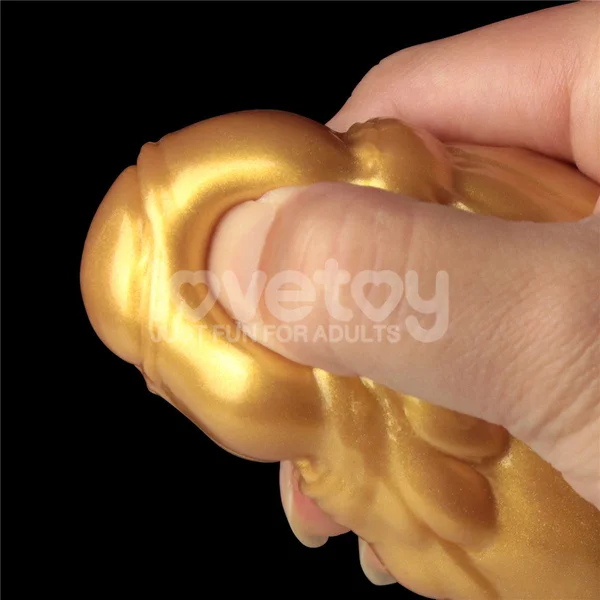 Aerosx 10 Inch Dual Density Inflatable Dildo - Gold/Blue 33 cm Inflatable Fantasy Dildo — image 6 of 9