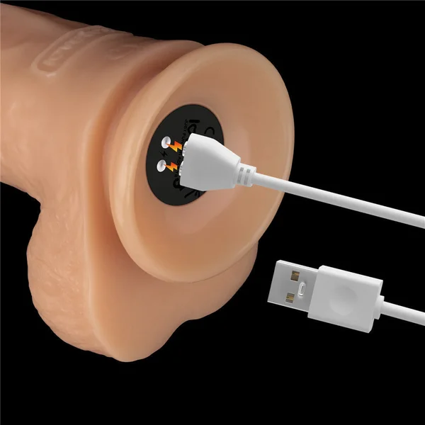 9 Inch Power Basics - Flesh 23 cm USB Rechargeable Vibrating Dong — image 9 of 9