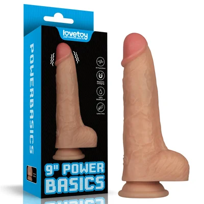 9 inch power basics flesh 23 cm usb rechargeable vibrating dong