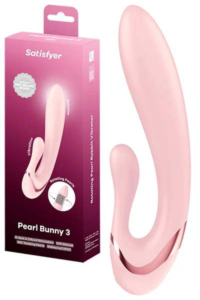 Satisfyer Pearl Bunny 3 8.1" Rotating Rabbit Vibrator — image 11 of 15