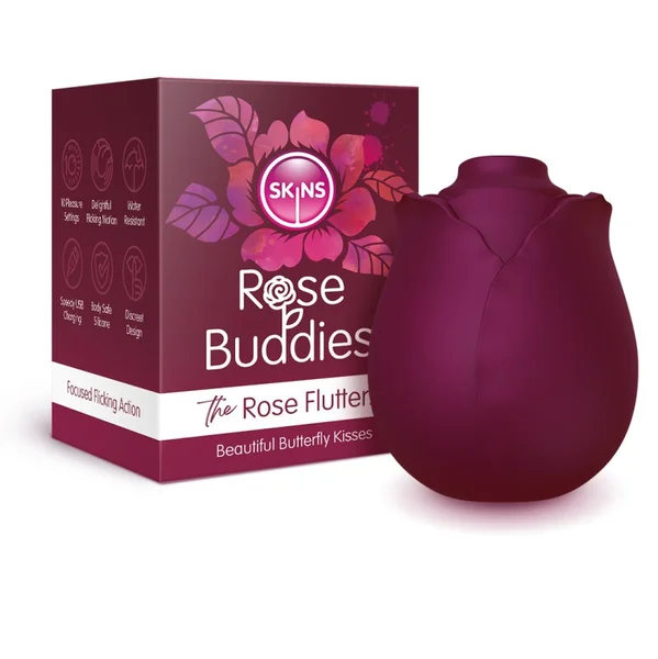 Skins Rose Buddies - The Rose Flutterz - Purple USB Rechargeable Flicking Rose Stimulator — image 3 of 3