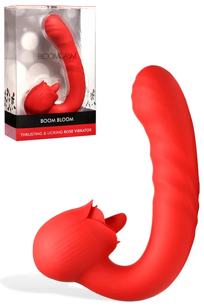 Bloomgasm Boom Bloom 6.1" Thrusting & Licking Rose Rabbit Vibrator — image 11 of 15