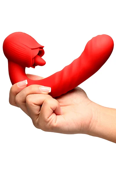 Bloomgasm Boom Bloom 6.1" Thrusting & Licking Rose Rabbit Vibrator — image 5 of 5