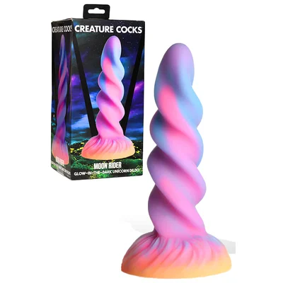 creature cocks moon rider 81 luminous silicone unicorn horn dildo