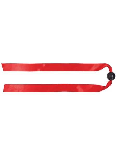 Sex & Mischief Amor Satin Ball Gag - Red/Black Mouth Restraint — image 2 of 4