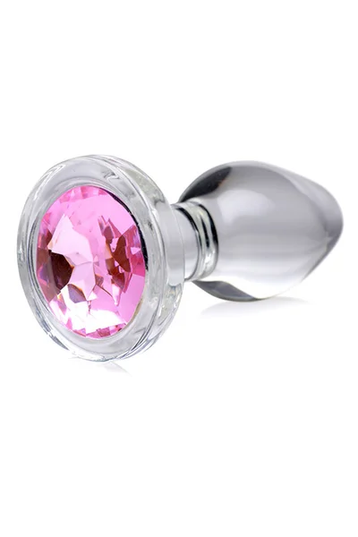 Booty Sparks 2.8" Glass Butt Plug with Pink Gem Base | Small — image 4 of 5
