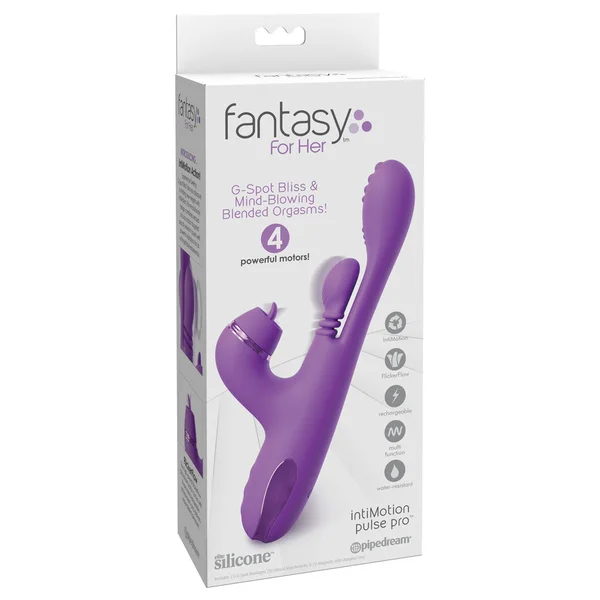Fantasy For Her IntiMotion Pulse Pro - Purple 24 cm USB Rechargeable Swirling & Flicking Rabbit Vibrator — image 9 of 12