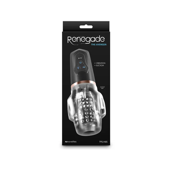 Renegade Avenger - Clear/Black USB Rechargeable Sucking Masturbator — image 4 of 8