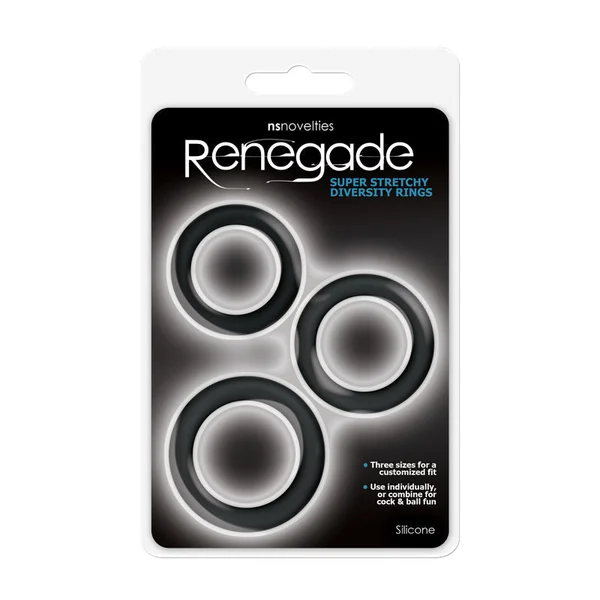 Renegade Diversity Rings - Black Cock Rings - Set of 3 Sizes — image 3 of 5
