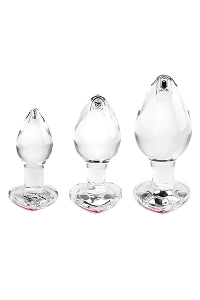 Adam and Eve Red Heart Glass Butt Plug Anal Training Kit — image 10 of 12