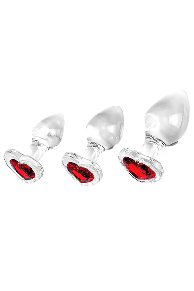 Adam and Eve Red Heart Glass Butt Plug Anal Training Kit — image 11 of 12