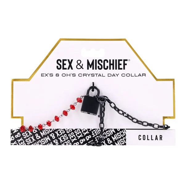 S&M Exs & Ohs Crystal Day Collar - Red/Black Collar Jewellery — image 8 of 11