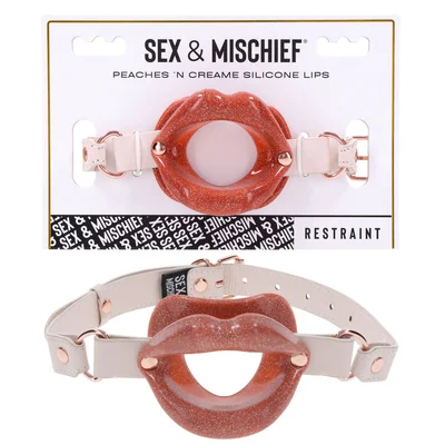 sex mischief peaches n creame silicone lips peach mouth restraint