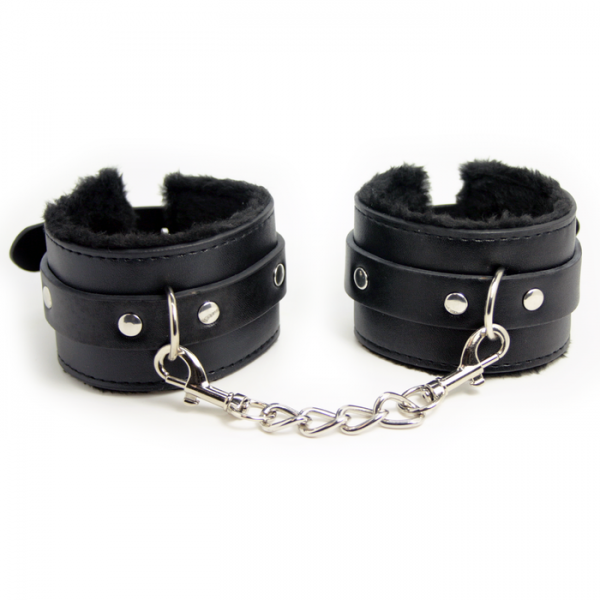 Adjustable Leather Faux Fur Lined Wrist Cuffs