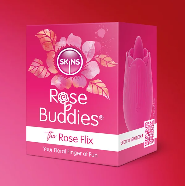Skins Rose Buddies - The Rose Flix - Pink USB Rechargeable Flicking Rose Stimulator — image 4 of 10