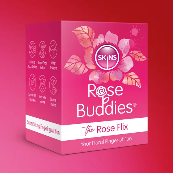 Skins Rose Buddies - The Rose Flix - Pink USB Rechargeable Flicking Rose Stimulator — image 3 of 10