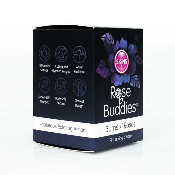 Skins Rose Buddies - The Bums N Roses - Black USB Rechargeable Anal Rimming Stimulator — image 7 of 11