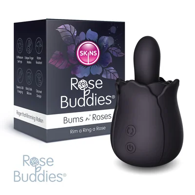skins rose buddies the bums n roses black usb rechargeable anal rimming stimulator