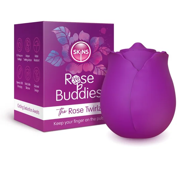 Skins Rose Buddies - The Rose Twirlz - Purple USB Rechargeable Twirling Rose Stimulator — image 3 of 3