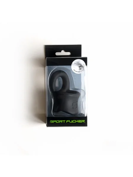 Sport Fucker Baller Ring - Black Liquid Silicone Cock Ring with Ball Stretcher — image 2 of 4