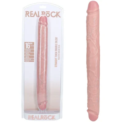 realrock 40cm thick double dildo flesh flesh 40 cm 16 thick double dong