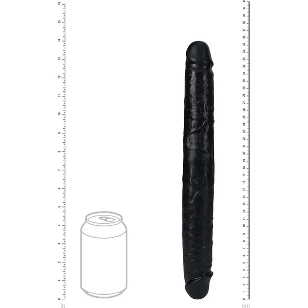 REALROCK 35cm Thick Double Dildo - Black - Black 35 cm (14'') Thick Double Dong — image 5 of 8