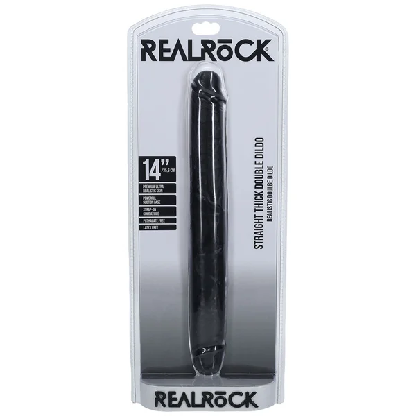 REALROCK 35cm Thick Double Dildo - Black - Black 35 cm (14'') Thick Double Dong — image 6 of 8