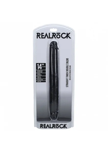 REALROCK 35cm Thick Double Dildo - Black - Black 35 cm (14'') Thick Double Dong — image 8 of 8