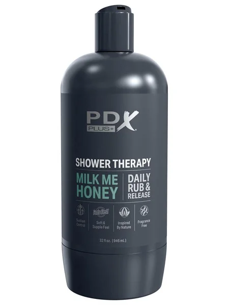 PDX Plus Shower Therapy - Milk Me Honey - Flesh - Flesh Discreet Vagina Stroker with Suction Base — image 2 of 4