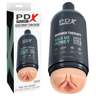 pdx plus shower therapy milk me honey flesh flesh discreet vagina stroker with suction base