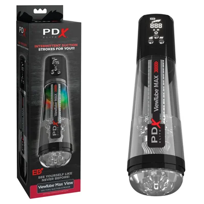 pdx elite viewtube max view clear usb rechargeable suction auto stroker