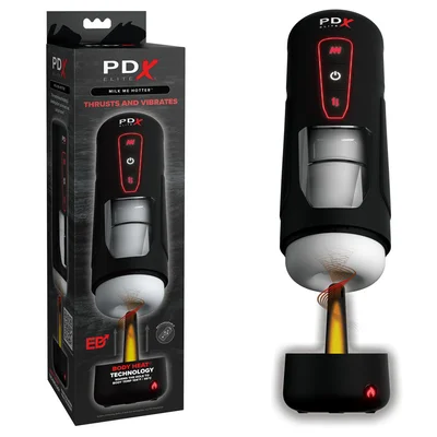 pdx elite milk me hotter usb rechargeable thrusting heating vibrating auto stroker