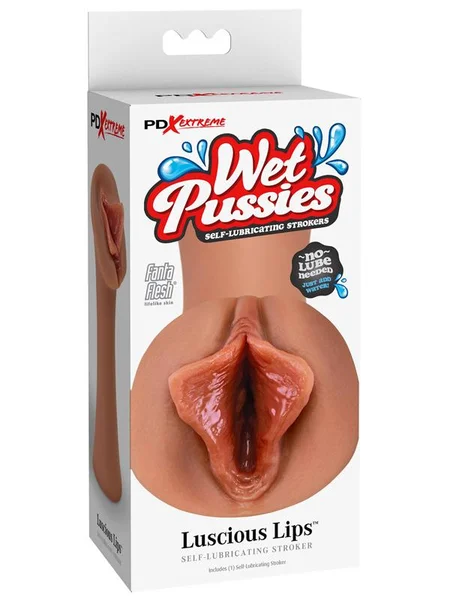 PDX Extreme Wet Pussies - Luscious Lips - Tan - Tan Self-Lubricating Vagina Stroker — image 3 of 4
